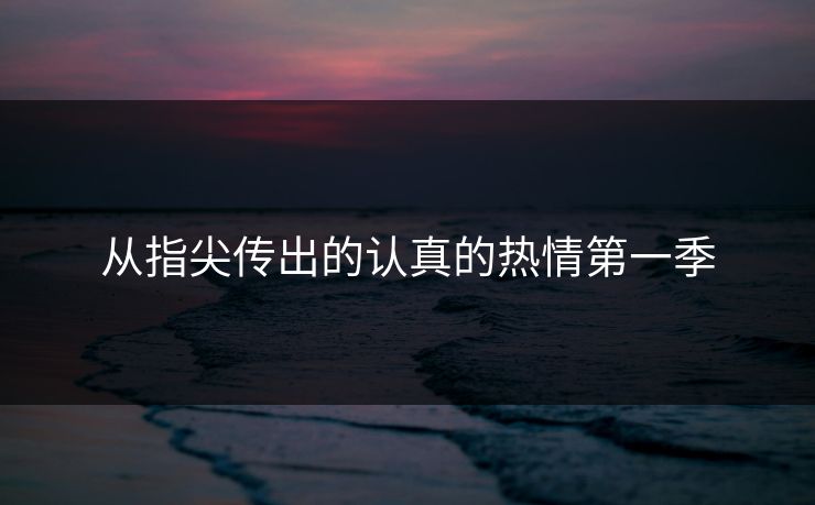 从指尖传出的认真的热情第一季