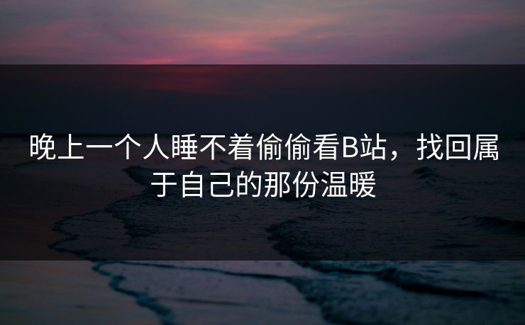 晚上一个人睡不着偷偷看B站，找回属于自己的那份温暖